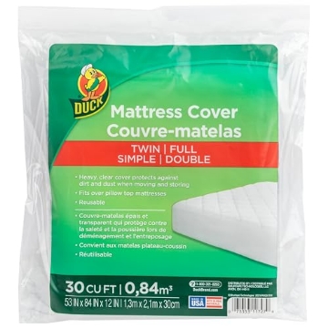 Picture of Duck Tape DUC1140235 Duck Brand Bed Mattress Matress Cover, Full/Twin, Clear (1140235) (EA)