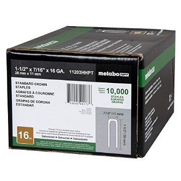Picture of METABO HPT 11203HHPT Metabo HPT Staples | 7/16 in. x 1-1/2 in. | Standard Crown | 16 Gauge | Electro Galvanized | 10,000 Count | 11203HHPT (EA)