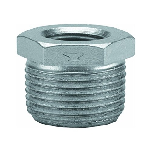 Picture of ANVIL INTERNATIONAL 8700130555 Anvil 8700130555, Steel Pipe Fitting, Hex Bushing, 1/2" NPT Male x 3/8" NPT Female, Galvanized Finish (EA)
