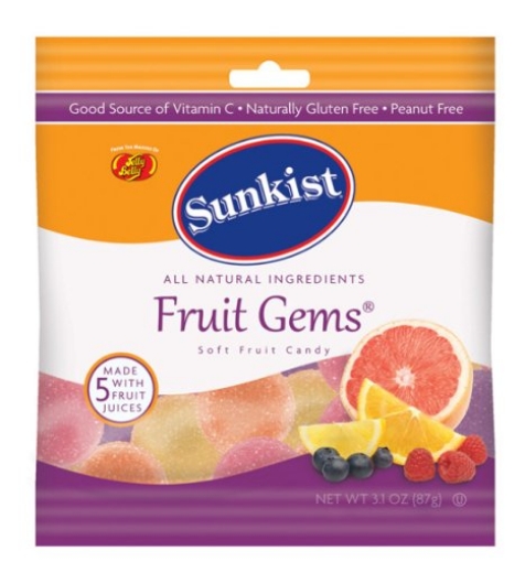 Picture of JELLYBELLY 45041 Sunkist Fruit Gems Assorted Chewy Candy 3.1 oz. - Case of 12 (PK-12-EA)
