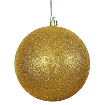 Picture of Vickerman N592530DG Vickerman 10" Antique Gold Glitter Ball Ornament (EA)