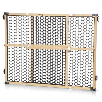 Picture of SAFETY 1ST GA035 Safety 1st Bamboo Baby Gate for Doorways, No Drill Gate with Door, Dog Gates, Fits 28"-42", 24" High, Bamboo and Black (EA)