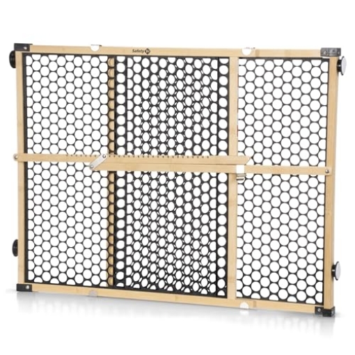 Picture of SAFETY 1ST GA035 Safety 1st Bamboo Baby Gate for Doorways, No Drill Gate with Door, Dog Gates, Fits 28"-42", 24" High, Bamboo and Black (EA)