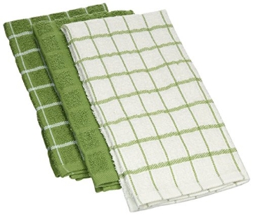 Picture of RITZ 82430 Ritz Premium 100% Cotton Terry Check Kitchen Dish Towels - Highly Absorbent, Super Soft, Long-Lasting, 25"x15", 3-Pack, Cactus Green (PK-3-EA)