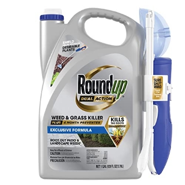 Picture of THE SCOTTS MIRACLE-GRO COMPANY 5378304 Roundup Dual Action Weed & Grass Killer Plus 4 Month Preventer with Sure Shot Wand, 1 gal. (PK-4-EA)