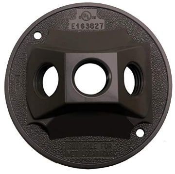 Picture of SIGMA ENGINEERED SOLUTIONS 14383BR Sigma Electric 14383BR 1/2-inch 3 Hole Round Lamp Holder Cover, Bronze (EA)