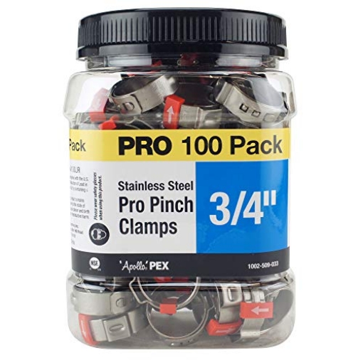 Picture of APOLLO INVESTMENT HOLDING PXPRO34100JR Apollo Valves PXPRO34100JR Pinch Clamp, No Size, Stainless Steel (EA)