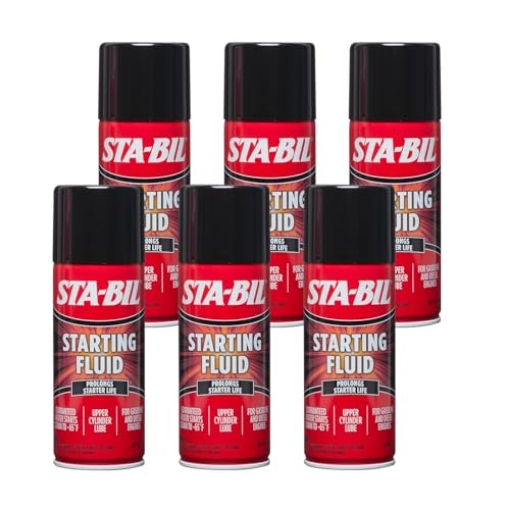 Picture of Stabila 22004 STA-BIL Starting Fluid - Prolongs Starter Life - Upper Cylinder Lube - for Gasoline and Diesel Engines - Guaranteed Faster Starts Down to -65°F (22004), 11 Fl Oz (Pack of 6) - Packaging May Vary (PK-6-EA)