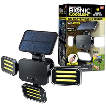 Picture of BELL+HOWELL(R) 7897 Bell+Howell Bionic Flood Light Original, Solar Lights Outdoor Waterproof- 50% Brighter 108 COB-LED's w/Motion Sensor 180° Swivel, Adjustable Panels for Garden, Lawn and Patio As Seen On TV (EA)