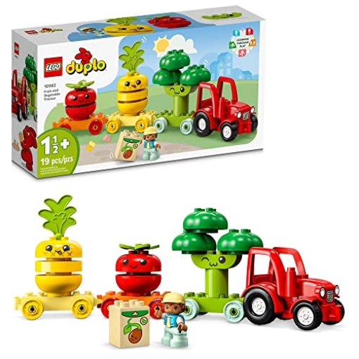 Picture of Lego 10982 LEGO DUPLO My First Fruit and Vegetable Tractor Toy 10982, Stacking and Color Sorting Toys for Babies and Toddlers Ages 1 .5-3 Years Old, Educational Early Learning Set (EA)