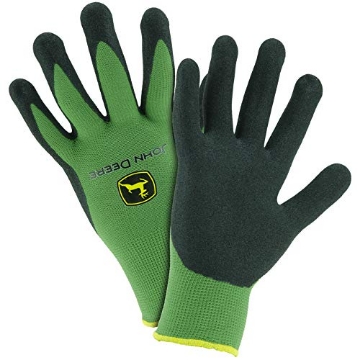 Picture of WEST CHESTER JD00018-L West Chester John Deere Unisex Nitrile Coated Foam Palm Dipped Gloves Black/Green L 1 Pair - Total Qty: 3 (PK-3-EA)