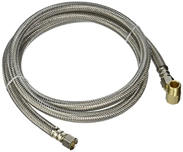 Picture of Fluidmaster 6W60 Fluidmaster 9WM48 No-Burst Washing Machine Hose, 3/4 in X 4 Ft, Female, 1000 Psi, Stainless Steel (EA)
