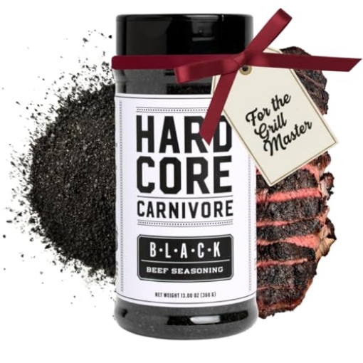 Picture of HARDCORE CARNIVORE HCC175P12S Hardcore Carnivore Black: Activated Charcoal Meat Seasoning Rub (13 oz Shaker) Texas-Made, Blend for Steak, Brisket, Burgers, BBQ, Grilling and Smoking (EA)