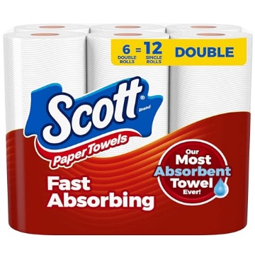 Picture of Scotts 55413 Scott Paper Towels, Choose-A-Sheet, 6 Double Rolls = 12 Regular Rolls (100 Sheets Per Roll) (EA)