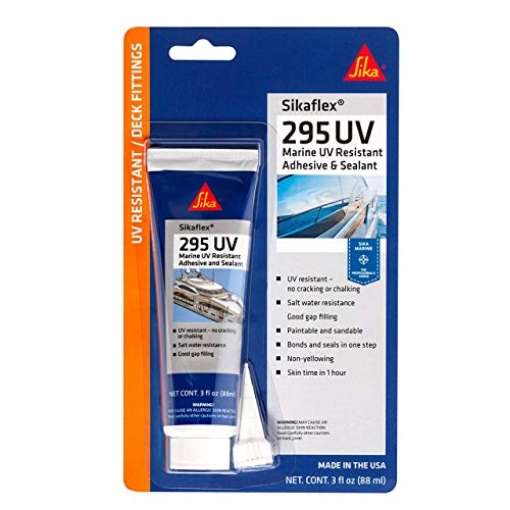 Picture of SIKA CORP 610587 SIKA Sikaflex-295 UV Black – UV & Saltwater Resistant Marine Adhesive Sealant, 3 oz Tube – Paintable, Sandable, Bonds Organic Glass (EA)