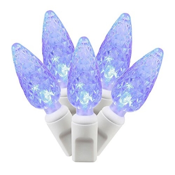 Picture of Vickerman X4W8102 Vickerman 100 Light C6 LED Light Set Blue Lights on White Wire (EA)