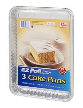 Picture of Hefty 00Z90843 EZ Foil Cake Pan Set, Oblong, 12-1/8 x 8-1/4 x 1-3/16-In., 3-Pk. (PK-12-EA)