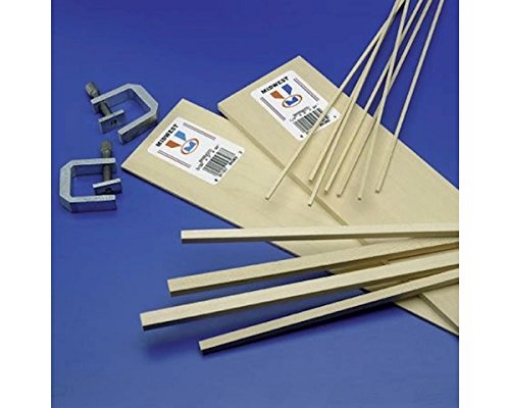Picture of SAUNDERS MIDWEST LLC 4025 Midwest Products Basswood Strip 1/16" H X 3/16" W X 24" L Basswood45 (PK-45-EA)
