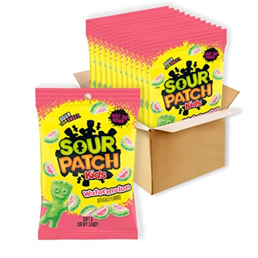 Picture of SOUR PATCH KIDS MOZ06162 SOUR PATCH KIDS Watermelon Soft & Chewy Candy, Bulk Candy, 12 - 8 oz Bags (PK-12-EA)