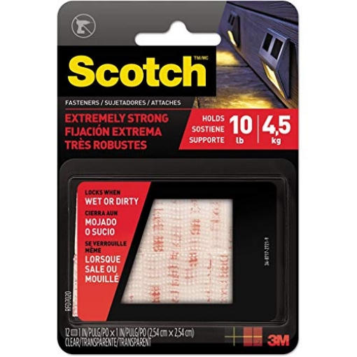 Picture of Scotch-Brite RFD7020 EXTRM FASTENERS 1"X1"CLR by SCOTCH MfrPartNo RFD7020 (PK-6-EA)