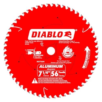 Picture of Diablo D0756NA Diablo Thick Metal Cutting Circular Saw Blade - Ideal for Cutting Aluminum, Copper and Non-Ferrous Metals - 7-1/4" Diameter, 56 TCG Teeth - D0756NA (EA)