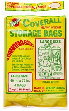 Picture of Warps CB-40 Warp Brothers CB-40 Banana Bags Storage Bags, 40-Inches by 72-Inches, 4-Count, Yellow, Yellow, 1 (EA)