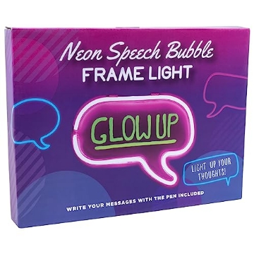 Picture of FIZZ 100272 Fizz Creations Neon Speech Bubble Frame Light with Green Pen. Light Up Your Thoughts! Pink Neon Effect Speech Bubble with Wipe Clean Message Board. USB Powered with Included Cable. Custom Led Sign (EA)