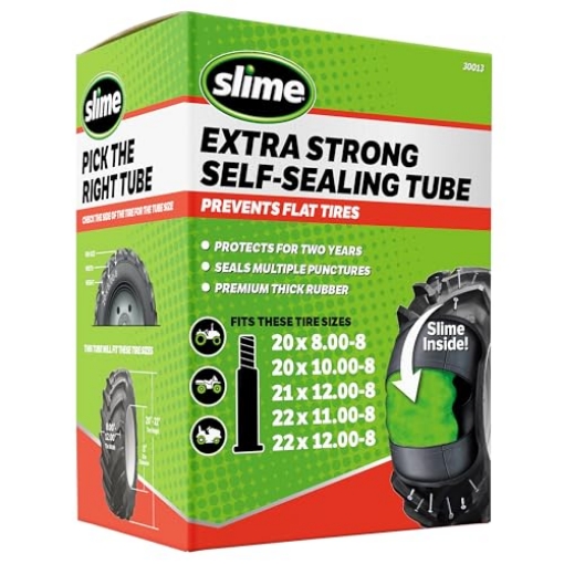 Picture of Slime 30013 Slime 30013 Inner Tube for lawn mowers, ATVs, tractors and other farm equipment, Extra Strong, Includes Self-Sealing Slime Sealant, Heavy Duty, 20 x 8.00-8"/20 x 10-8"/21 x 12-8"/22 x 11-8"/22 x 12-8" (EA)