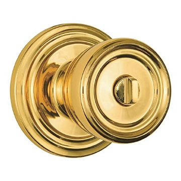 Picture of BRINKS 23025-105 Brinks - Barrett Push Pull Rotate Bed and Bath Privacy Door Knob, Polished Brass - Door Lock That Opens Hands-Free with a Push, a Pull or by Rotating (EA)