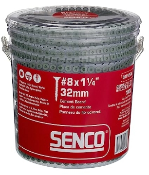 Picture of SENCO FASTENING SYSTEMS 08T125W Senco 08T125W DuraSpin #8 x 1-1/4-inch, Cement Board Collated Screw, 1,000 Ct. (EA)