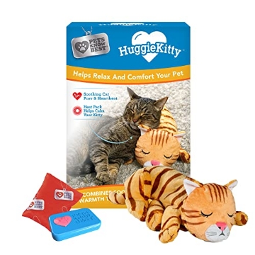 Picture of HUGGIE KITTY HK011103 Pets Know Best HuggieKitty | Comfort Purring Companion with Heartbeat Sleep Aide for Cats & Kittens, Heating for Calming Relief, Carrier & Behavioral Training Essential, Breeds, Orange (EA)