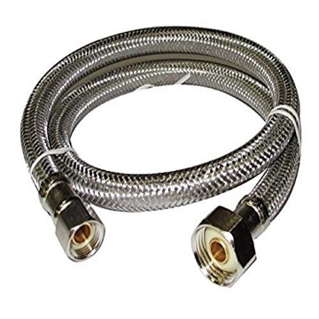 Picture of Plumb Pak PP27148 PLUMB PAK PP27148faucet-Trim-Kits Faucet Supply Tube, Series: Ez, 3/8 x 1/2 in Nominal, Compression x IPS Connection, 48 in Length, Stainless Steel (EA)