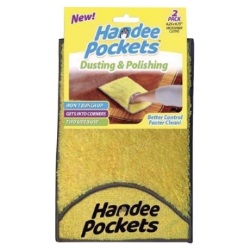 Picture of ZENITH  INNOVATION LLC 33424 HANDEE Pockets Dusting & Polishing Microfiber Cleaning Cloths with Built-in Pockets, 6.25 in. W x 9.75 in. L, 2 Pack - Ultra Absorbent, Reusable, Streak-Free for Dusting and Polishing (PK-6-EA)