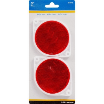 Picture of HILLMAN 844010 Hillman+Group+844010+3+in.+Adhesive+Circle+Reflectors+Red+-+1+6+Piece66 (PK-6-EA)