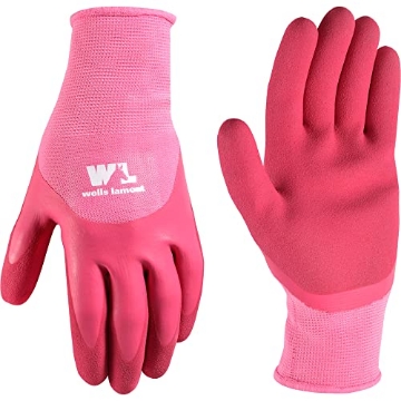 Picture of WELLS LAMONT 607M Wells Lamont Women's Gardening Gloves | Women's Grip Gloves | Foam Latex Water-Resistant Coating | Pink, Medium (607M) (EA)