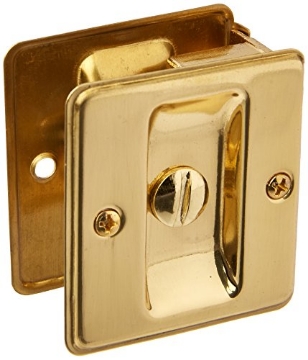 Picture of Ingersoll Rand SC991B-605 Schlage 991 1-3/4" x 2-1/4" Privacy Pocket Artisan Sliding Door Lock, Bright Brass (EA)