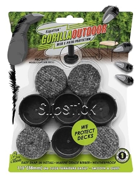 Picture of CBD CONSOLIDATED LLC CB5040 Don't Scratch Your Deck Gorilla Outdoor 1-1/2 Inch Patio Furniture Feet Caps (8 Pack) Floor Protecting Replacement Feet Glides for Metal Outdoor Furniture & Indoor, Weatherproof Berber Sliders (EA)