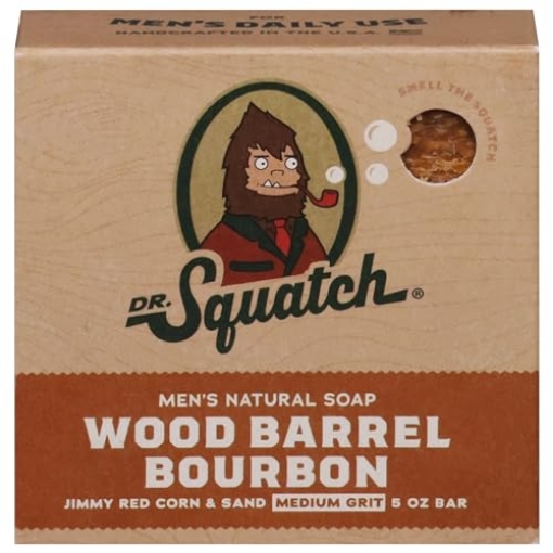 Picture of YETI PARENT HOLDINGS LLC RTLBARWBB-6-6 Dr. Squatch All Natural Bar Soap for Men with Medium Grit, Wood Barrel Bourbon 5 Ounce (Pack of 1) (EA)
