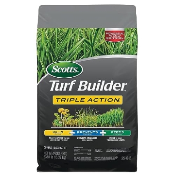 Picture of THE SCOTTS MIRACLE-GRO COMPANY 26019 Scotts Turf Builder Triple Action1 - Combination Weed Control, Weed Preventer, and Fertilizer, 33.94 lbs., 12,000 sq. ft. (EA)