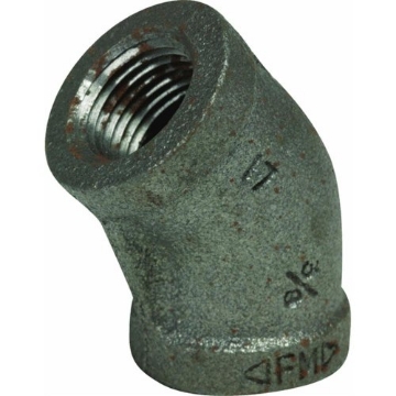 Picture of ANVIL INTERNATIONAL 8700126405 Anvil 8700126405, Malleable Iron Pipe Fitting, 45 Degree Elbow, 2" NPT Female, Black Finish (EA)
