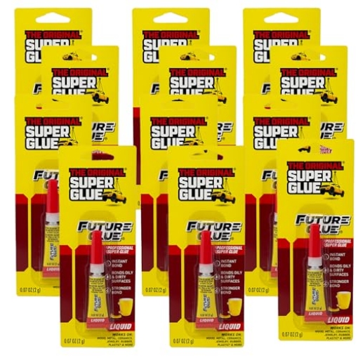 Picture of FUTURE PROMO INC 11710042 Super Glue: Original Future Glue, 0.07 OZ - Heavy Duty, Strong Glue for Plastic, Wood, Rubber, Ceramic Repair, and More, 12 Packs (PK-12-EA)