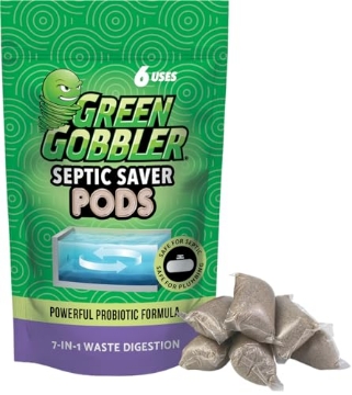 Picture of Weiman Products, LLC G0017F Green Gobbler Septic Tank Enzyme Treatment Packets, 6 Month Supply - Powerful & Natural Bacteria to Prevent Costly Septic Issues, Back-Ups (EA)