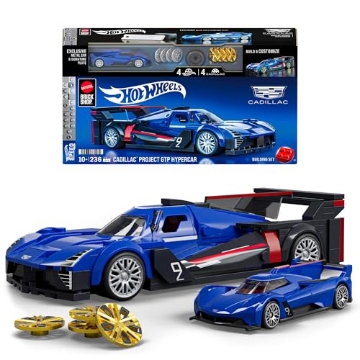Picture of Hot Wheels JFR89 Mattel Brick Shop Hot Wheels Speed Series Building Set, Cadillac Project GTP Hypercar with 236 Pieces, Realistic Details and Custom Decals, Adult Collectors and Kids Ages 10+ (EA)