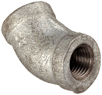 Picture of ANVIL INTERNATIONAL 8700126702 Anvil 8700126702, Malleable Iron Pipe Fitting, 45 Degree Elbow, 1" NPT Female, Galvanized Finish (EA)