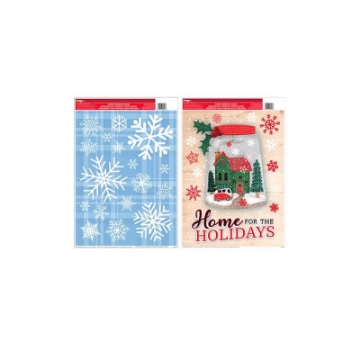 Picture of IG DESIGN GROUP AMERICAS INC IG154289 Impact Innovations Christmas Reusable Glitter Window Clings, Peace on Earth and Goodwill Towards Men (Nativity Scene, 25 Clings, 1 Sheet) (PK-24-EA)