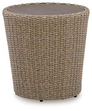 Picture of SIGNATURE DESIGN BY ASHLEY P505-706 Signature Design by Ashley Danson Bohemian Outdoor End Table, Light Brown (EA)