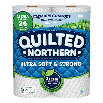 Picture of Quilted Northern 94562 Quilted Northern Ultra Soft & Strong Toilet Paper, 6 Mega Rolls = 24 Regular rolls, 2-ply Bath Tissue (PK-6-EA)