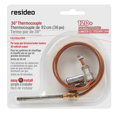 Picture of RESIDEO CQ100A1005 Resideo CQ100A1005 Replacement Thermocouple for Gas Furnaces, Boilers and Water Heaters, 36-Inch (EA)