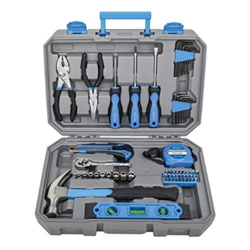Picture of APOLLO TOOLS DT0001 Apollo Tools 65 Piece Essential Tool Set with Sockets and Most-Used Tools for Do it Yourself Repairs and Maintenance Blue - DT0001 (EA)