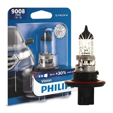 Picture of Philips Monitors 9008PRB1 Philips Automotive Lighting 9008 Vision Upgrade Automotive Replacement Headlight Bulb with up to 30% More Vision, Fits Select High Beam, Low Beam, or Fog Positions (Pack of 1) (EA)